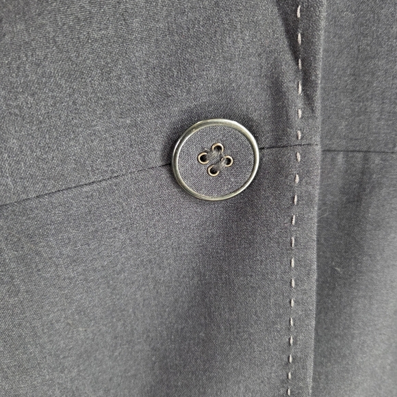 Marks & Spencer Charcoal Women's Stiched Blazer With Zippered Pockets Size 16 - Picture 4 of 9